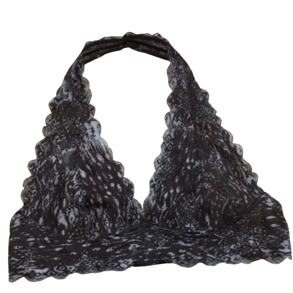 Free people lace galloon halter bra